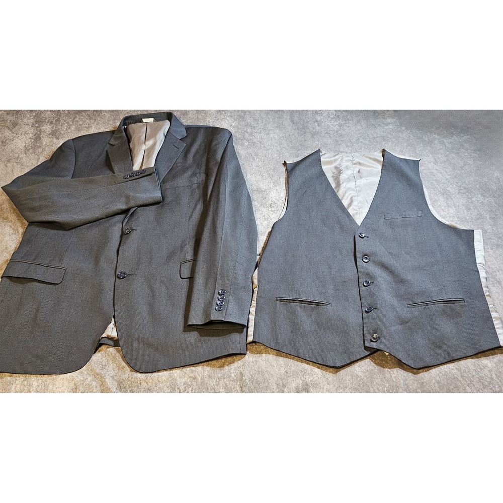 Caravelli Harry 2B 3-Button Birdseye Double Vent Mens Blazer Blue/Black
